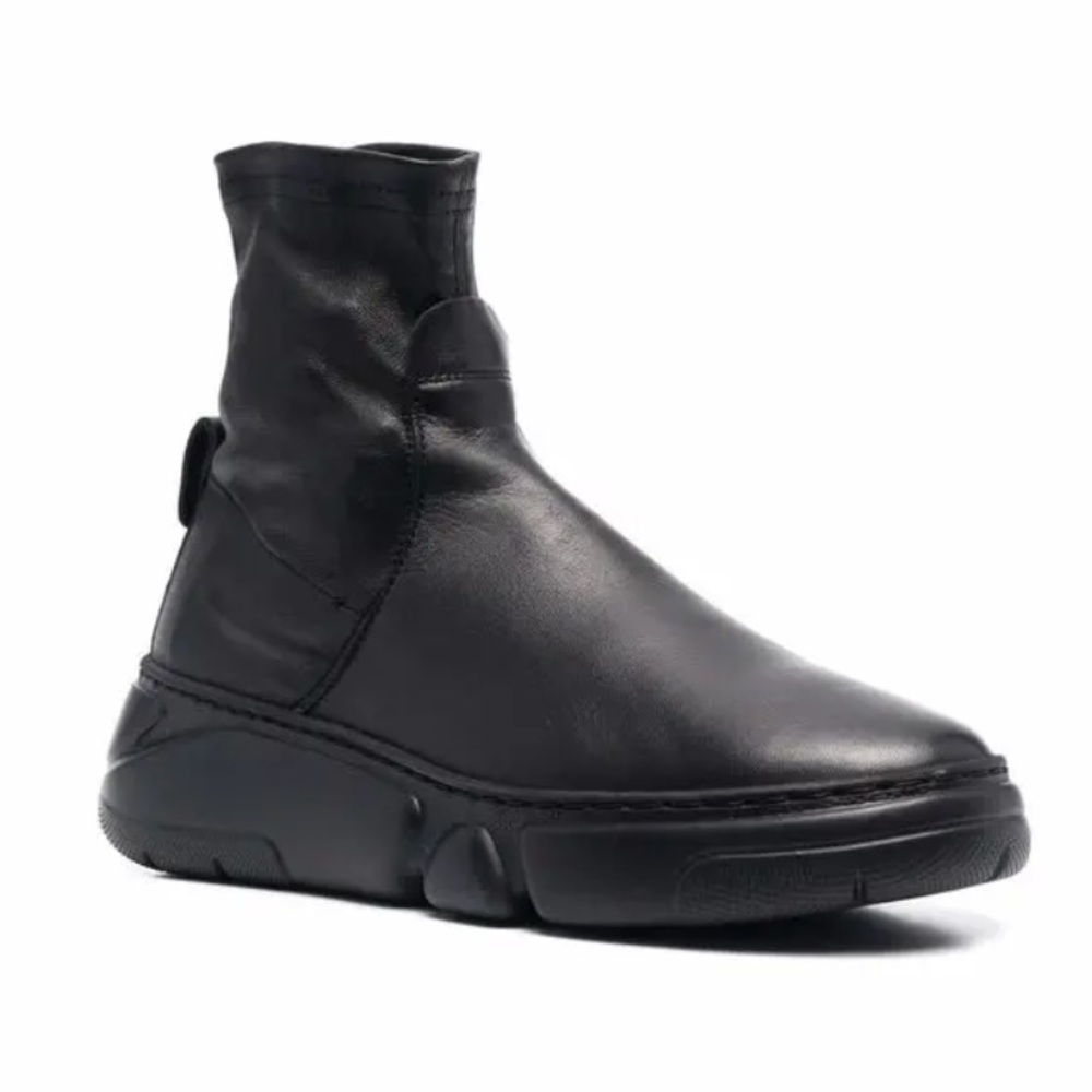 AGL || Miledy Ankle Leather Boots Pull On Stretch‎ Black 40